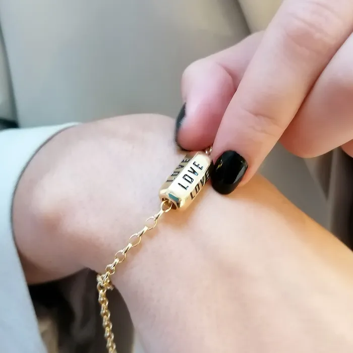 Bracelets Love is All Around Charm Bracelet Black Lily Charmed