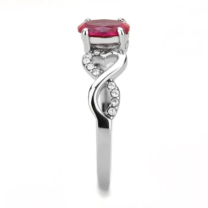 CJ119 Wholesale Womens Stainless Steel Ruby Red AAA Grade CZ Minimal Ring Green Rings CJ119 Wholesale Womens Stainless Steel Ruby Red AAA Grade CZ Minimal Ring Green Rings