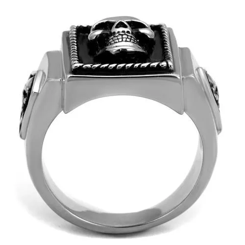 CJ2326 Wholesale Mens Stainless Steel High polished Epoxy Jet Skull Ring Green Rings CJ2326 Wholesale Mens Stainless Steel High polished Epoxy Jet Skull Ring Green Rings