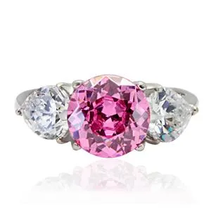 CJ7857OS Wholesale Stainless Steel Rose CZ Ring Green Rings