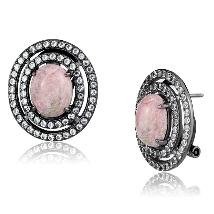 CJE2822 Wholesale Stainless Steel Semi Precious Coral Stud Earrings Green Earrings