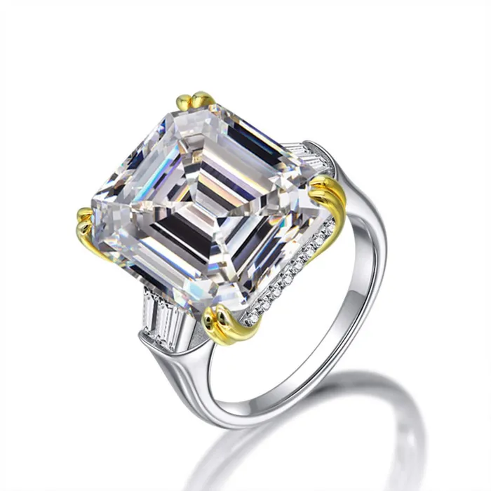 Customize Moissanite or Lab Grown Gemstone Rings 10K 14K 18K Gold Platinum 950 Leyloon Jewelry Earrings