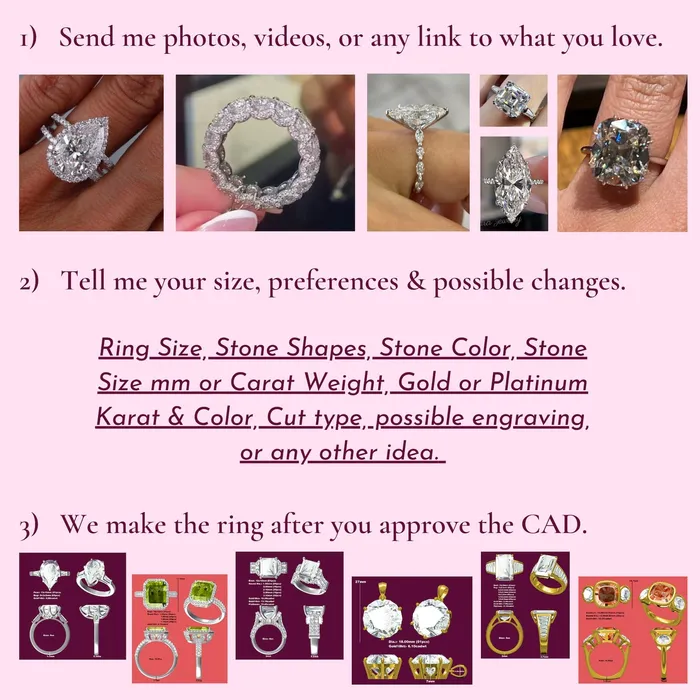 Customize Moissanite or Lab Grown Gemstone Rings 10K 14K 18K Gold Platinum 950 Leyloon Jewelry Earrings