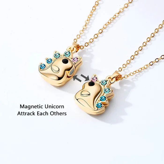 Cute Unicorn Magnetic Relationship Necklaces 2pcs worldnetgifts Earrings