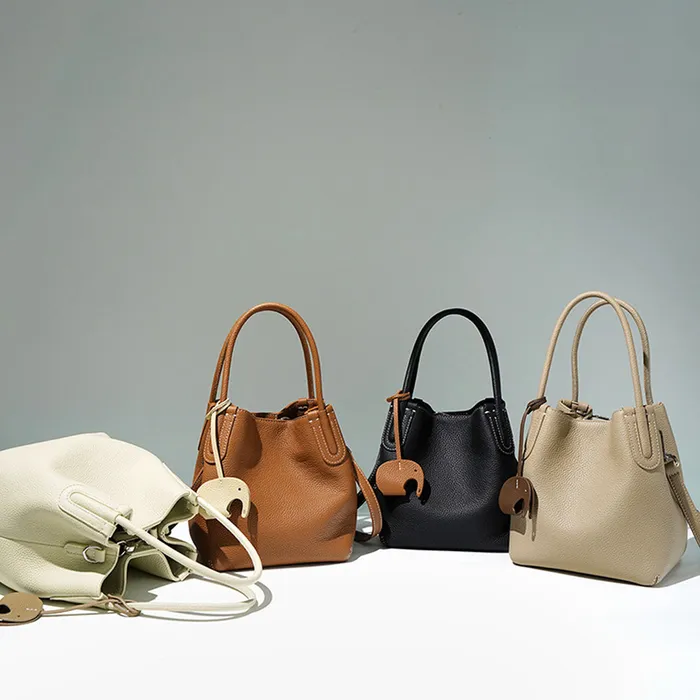 Cyra Genuine Leather Bags Earrings