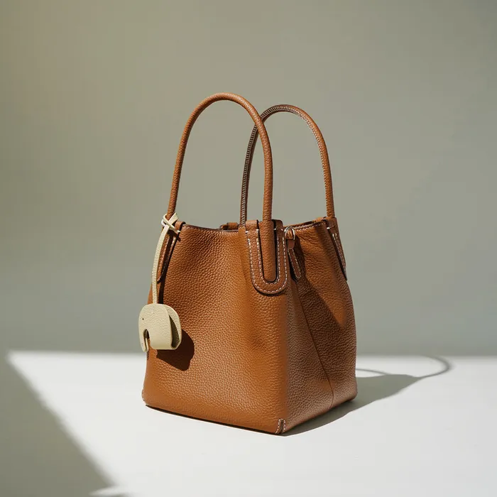 Cyra Genuine Leather Bags Earrings