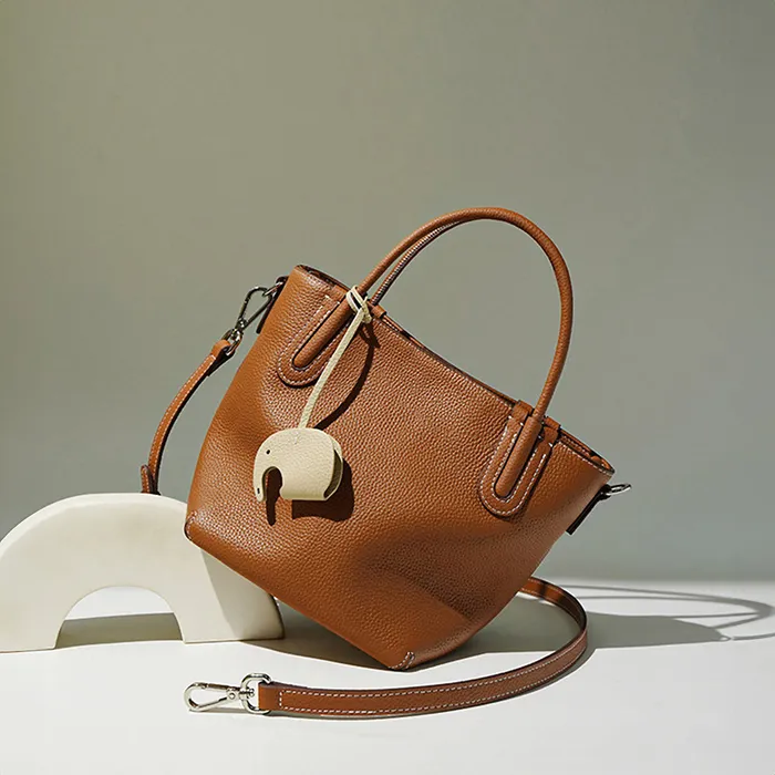 Cyra Genuine Leather Bags Earrings