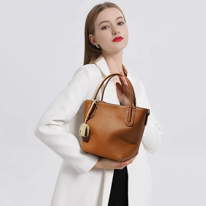 Cyra Genuine Leather Bags Earrings