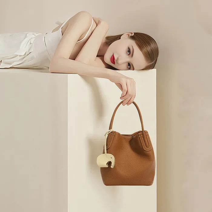 Cyra Genuine Leather Bags Earrings