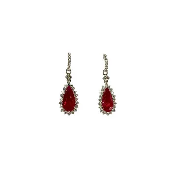 Donald Haack Diamonds Earrings Ruby Diamond Dangle Earrings