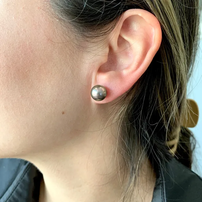 Donald Haack Diamonds Earrings Tahitian Pearl Studs 9mm Donald Haack Diamonds Earrings Tahitian Pearl Studs 9mm