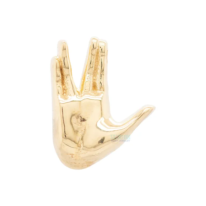 Earrings Anatometal Live Long Prosper Threaded End in Gold