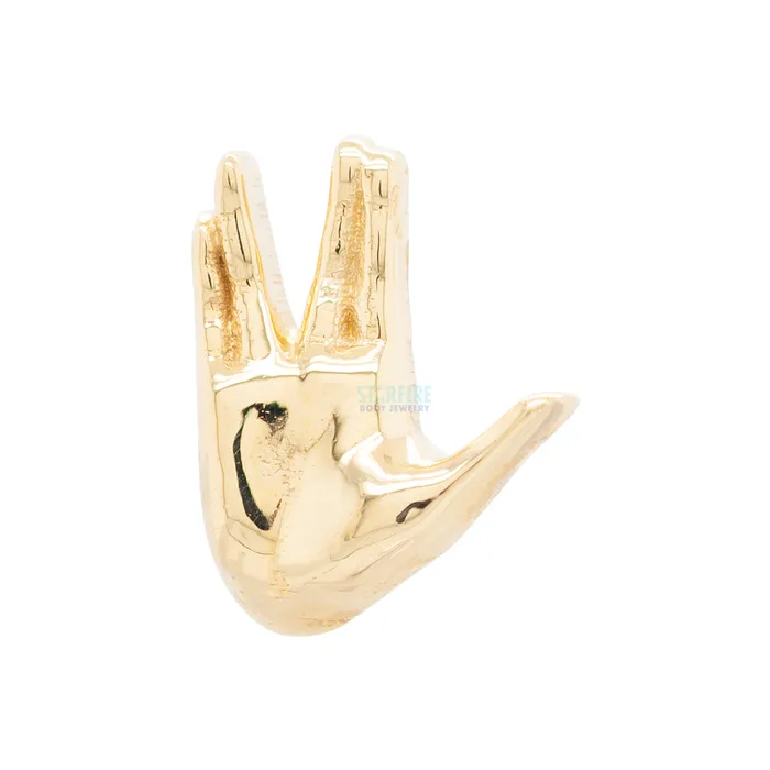 Earrings Anatometal Live Long Prosper Threaded End in Gold