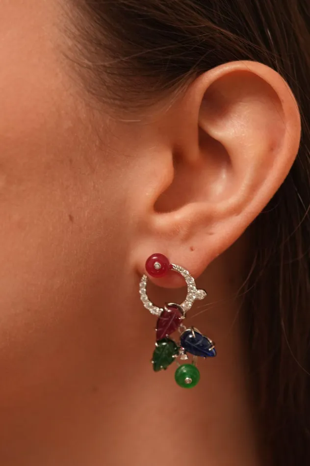 Earrings Attrangi Rigi Tutti Frutti Diamond Stud Earrings