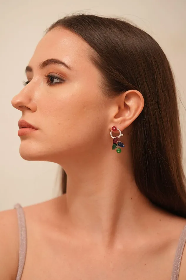 Earrings Attrangi Rigi Tutti Frutti Diamond Stud Earrings