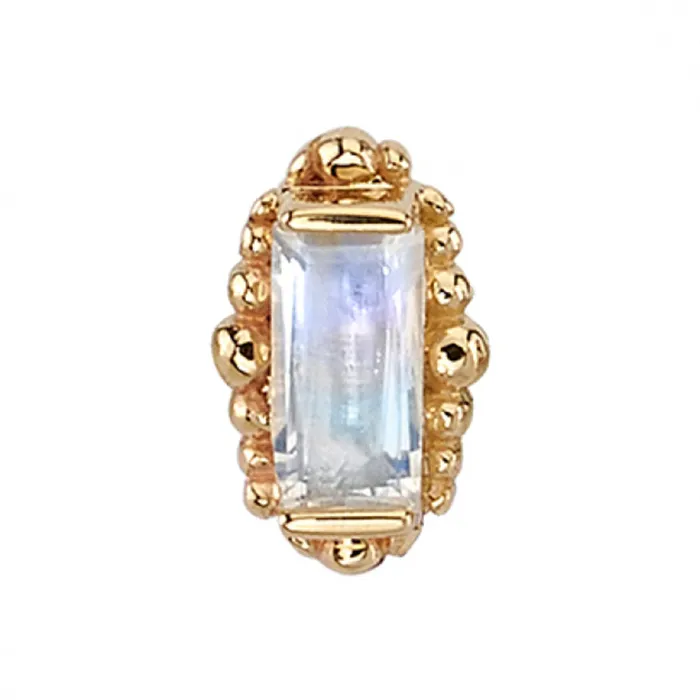 Earrings Body Vision BVLA Beaded Baguette Threaded End in Gold with Faceted Rainbow Moonstone Earrings Body Vision BVLA Beaded Baguette Threaded End in Gold with Faceted Rainbow Moonstone