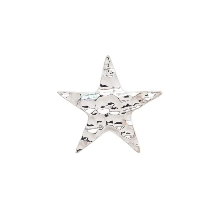 Earrings Body Vision BVLA Flat Star Threaded End HAMMERED FINISH in Gold