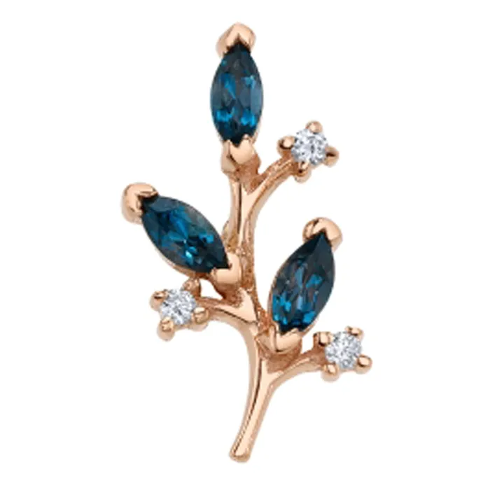 Earrings Body Vision BVLA Nightshade Threaded End in Gold with London Blue Topaz Diamonds Earrings Body Vision BVLA Nightshade Threaded End in Gold with London Blue Topaz Diamonds