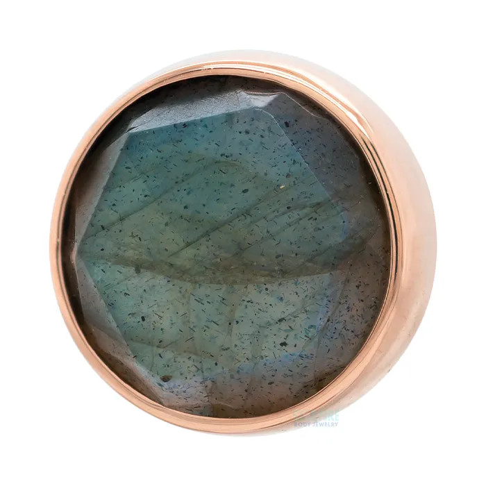 Earrings Body Vision BVLA Rose Cut Labradorite in Cup Setting Threaded End in Gold Earrings Body Vision BVLA Rose Cut Labradorite in Cup Setting Threaded End in Gold