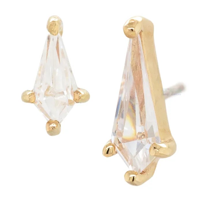 Earrings Buddha Jewelry Organics threadless Soho End in Gold with CZ