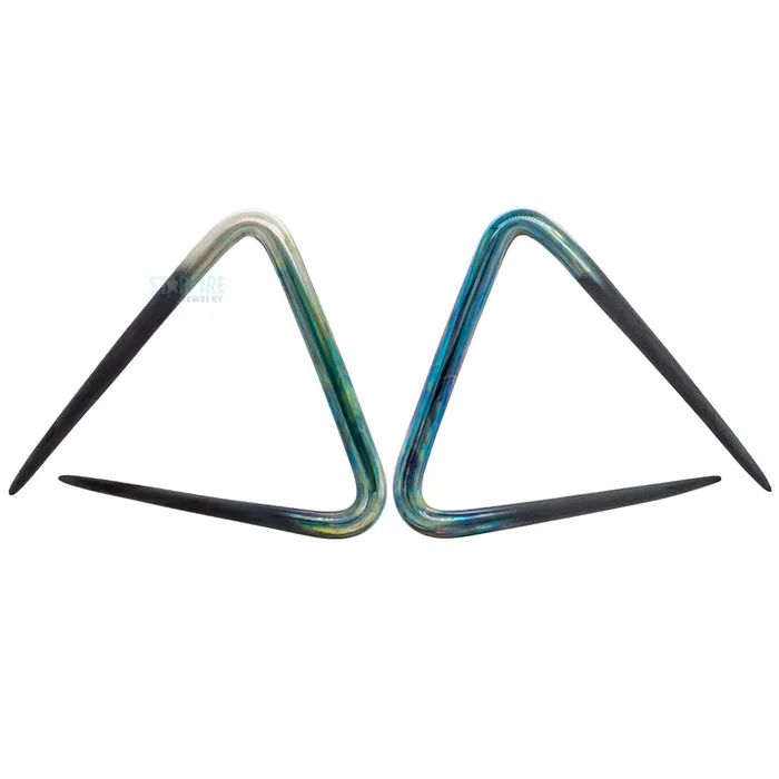 Earrings Glassheart Glass Heart Studio Glass Triangles Green Pearl Seaglass