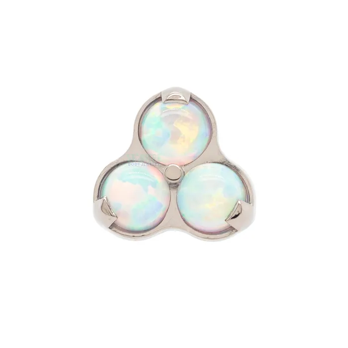 Earrings Industrial Strength IS threadless Opals in Trinity Menage a Trois End