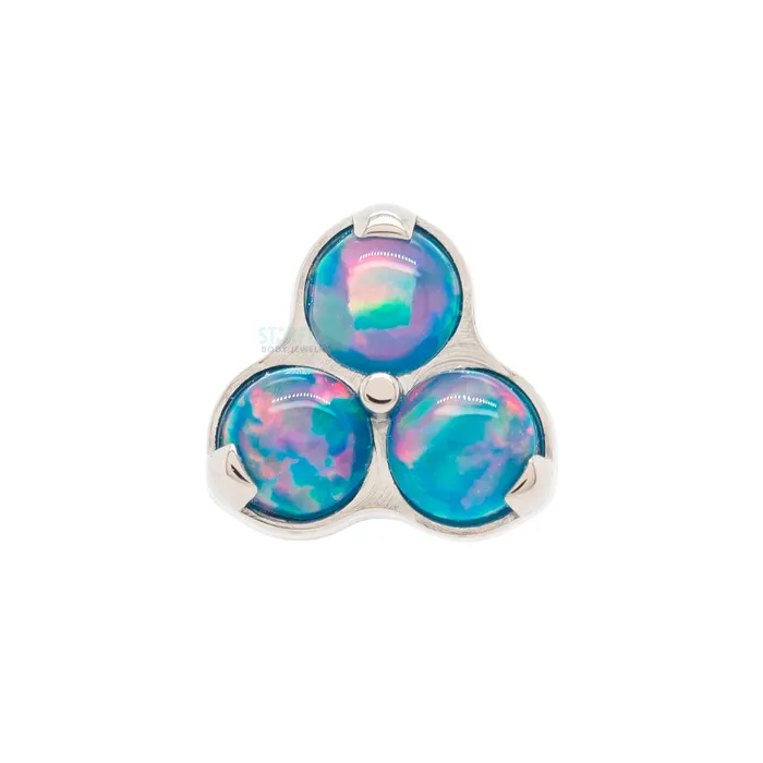 Earrings Industrial Strength IS threadless Opals in Trinity Menage a Trois End