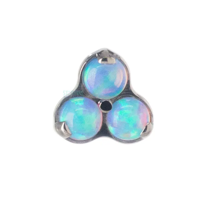 Earrings Industrial Strength IS threadless Opals in Trinity Menage a Trois End