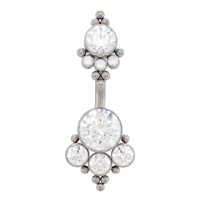 Earrings LeRoi 4HN Haute Couture Faceted Gem Navel Curve