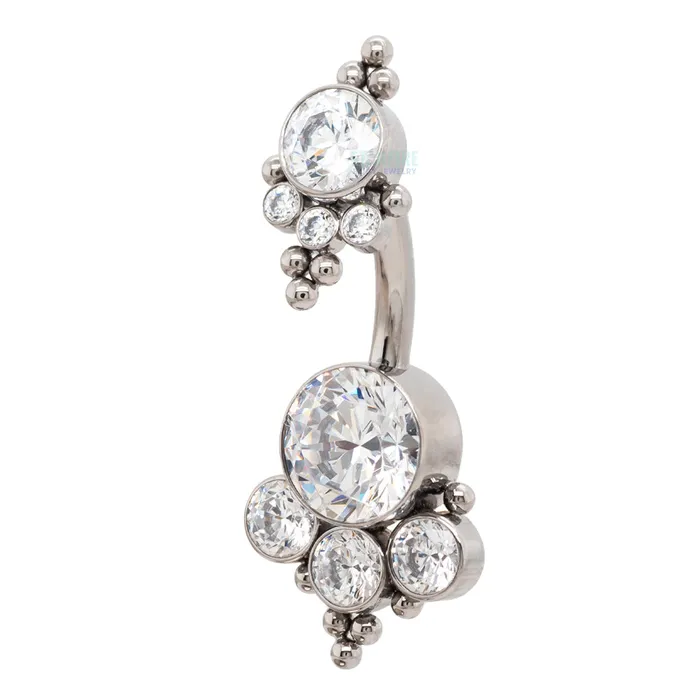 Earrings LeRoi 4HN Haute Couture Faceted Gem Navel Curve