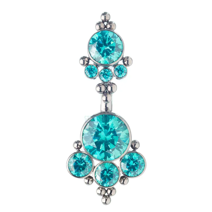 Earrings LeRoi 4HN Haute Couture Faceted Gem Navel Curve