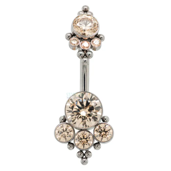Earrings LeRoi 4HN Haute Couture Faceted Gem Navel Curve