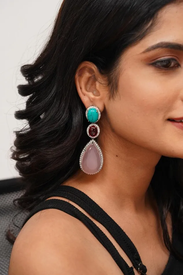 Earrings Natalia Diamond Long Earrings GemZ Collection Attrangi