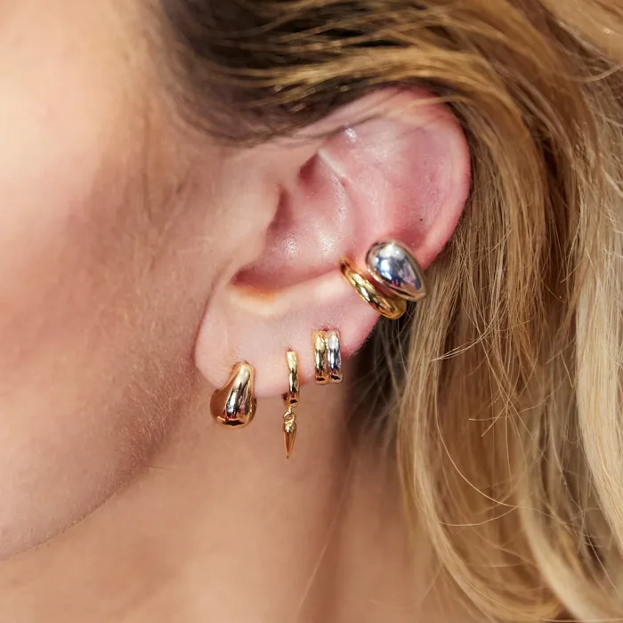 Earrings Scream Pretty Mixed Metal Huggie Earrings