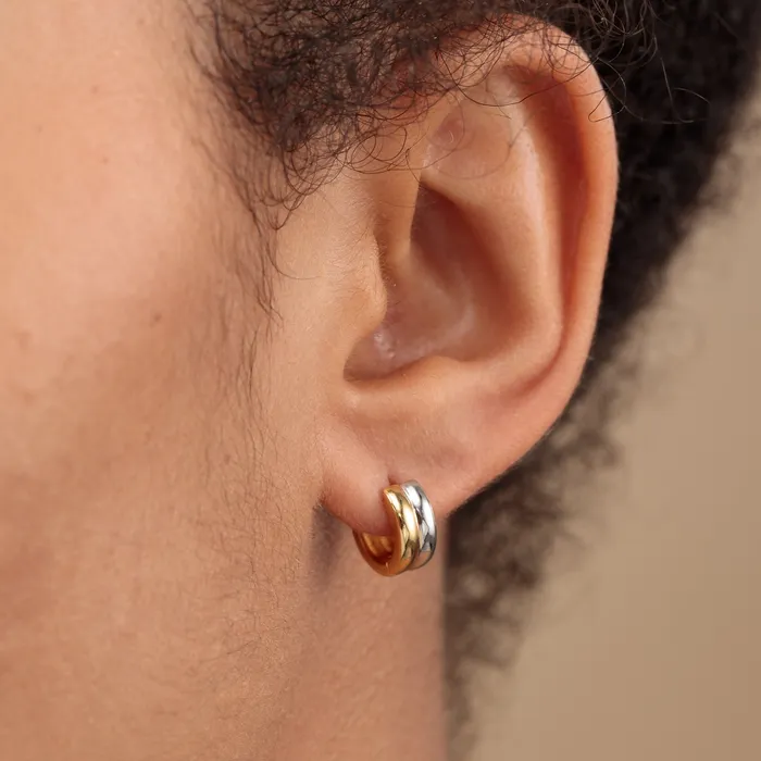Earrings Scream Pretty Mixed Metal Huggie Earrings