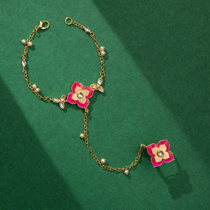Earrings Teejh Jaadu Nagri Se Fuschai Pink Hathphool