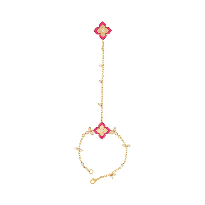 Earrings Teejh Jaadu Nagri Se Fuschai Pink Hathphool