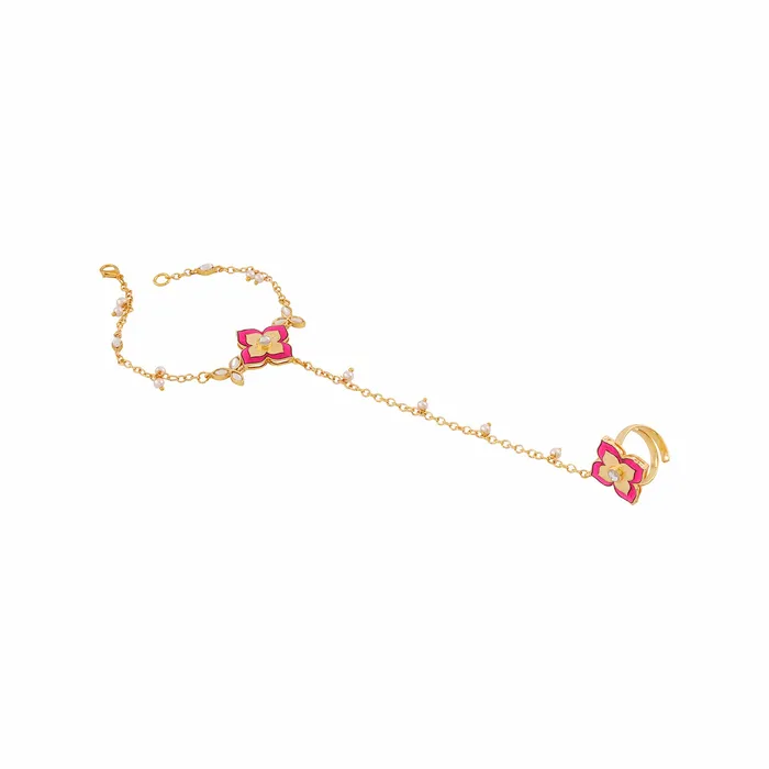 Earrings Teejh Jaadu Nagri Se Fuschai Pink Hathphool