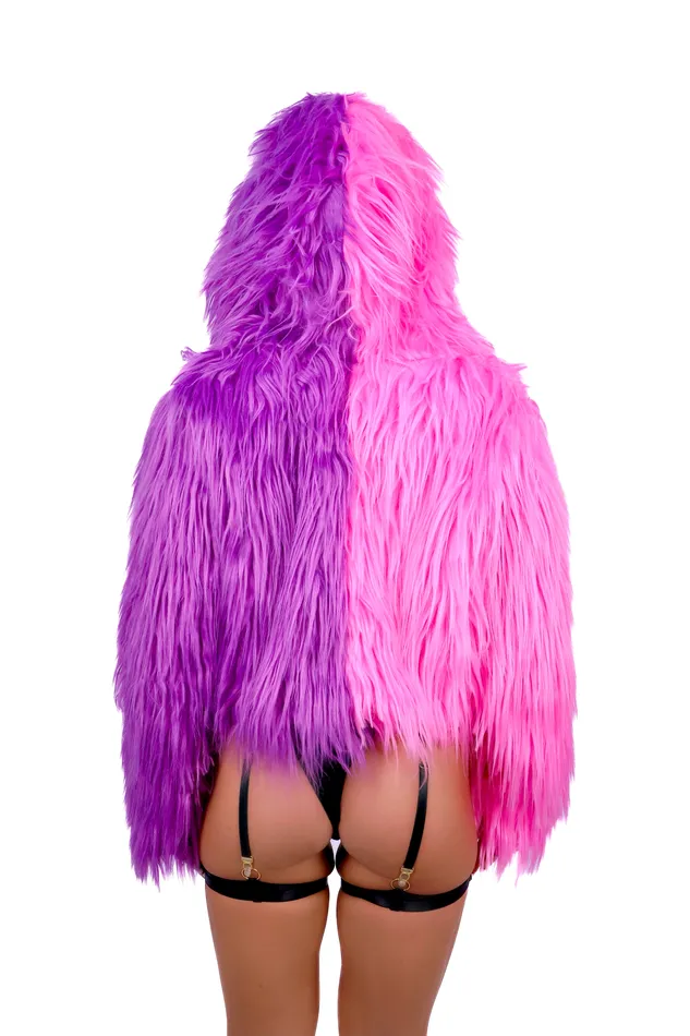 Earrings THE LUMI SHOP PinkPurple Fuzzy Jacket Earrings THE LUMI SHOP PinkPurple Fuzzy Jacket