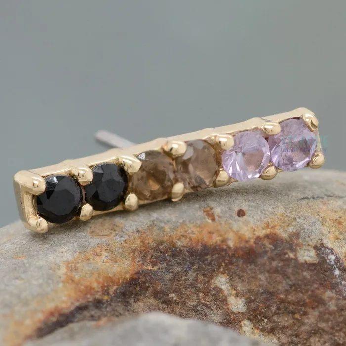 Earrings threadless Rail Pin in Gold Space Haze Collection Tawapa