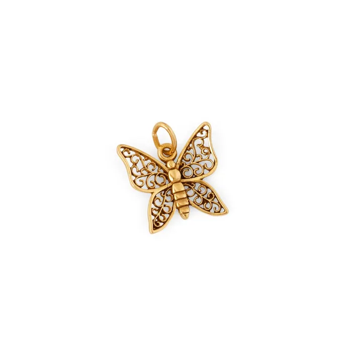 Earrings Vintage Butterfly 14K Gold Charm