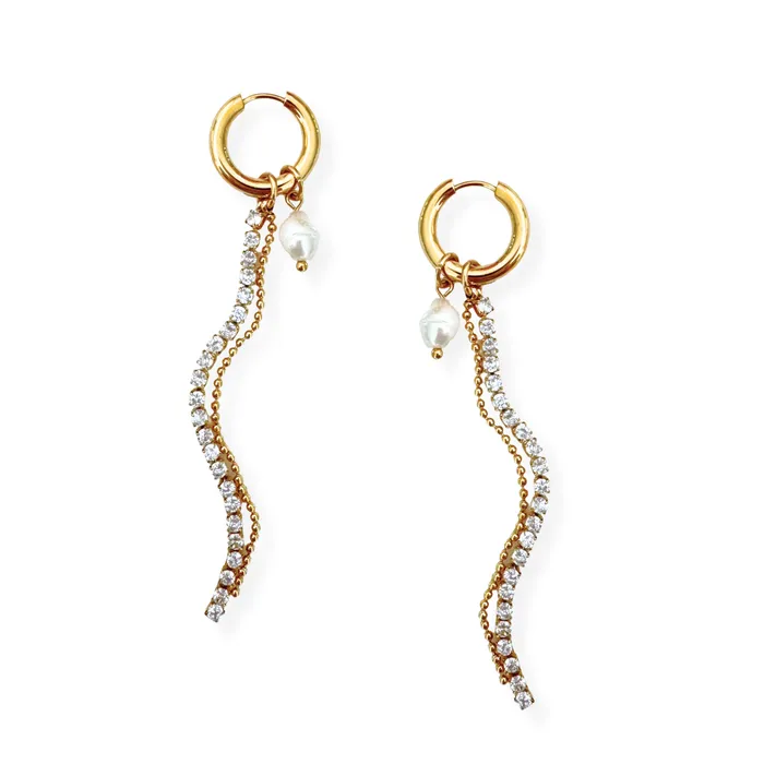 Ellie Vail Earrings Pearl Mini Hoop Earring