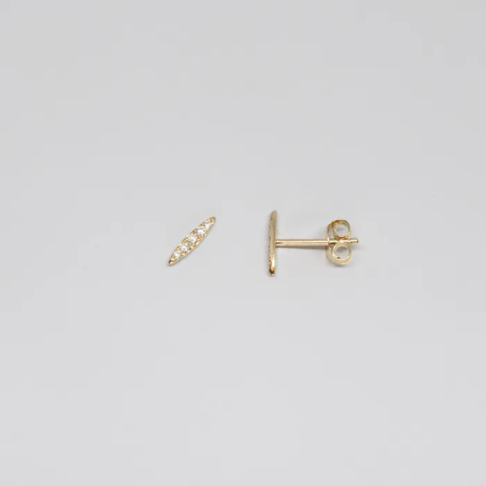 fejn PWD Earrings bar diamond stud solid gold