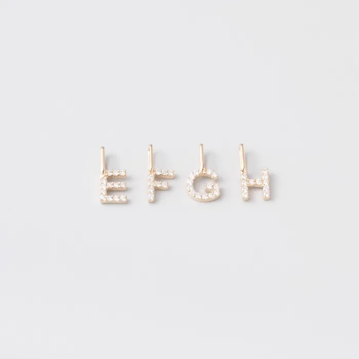 fejn PWD Necklaces diamond letter necklace charm solid gold