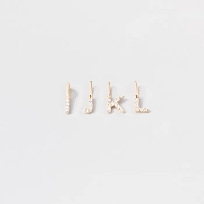 fejn PWD Necklaces diamond letter necklace charm solid gold