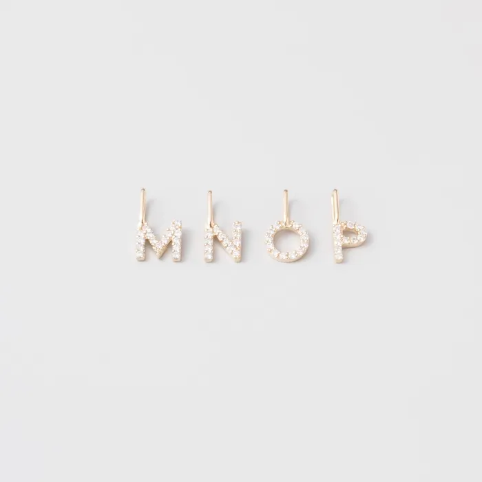 fejn PWD Necklaces diamond letter necklace charm solid gold