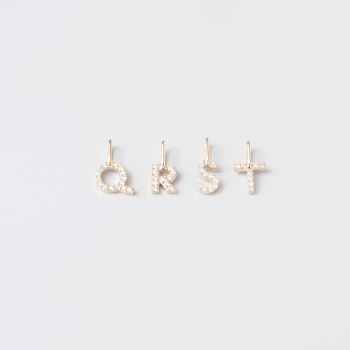 fejn PWD Necklaces diamond letter necklace charm solid gold
