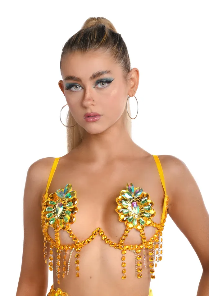 FULL OUTFIT Gold Sunflower 4 pc THE LUMI SHOP Earrings