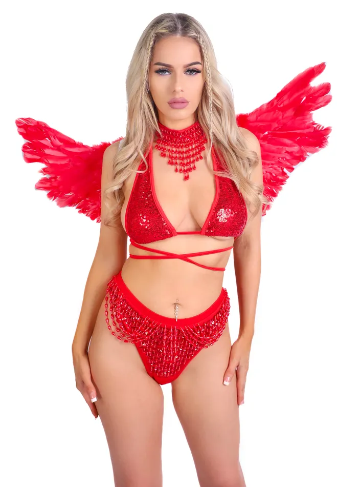 FULL OUTFIT Red Angel Diva 4 pcs THE LUMI SHOP Earrings