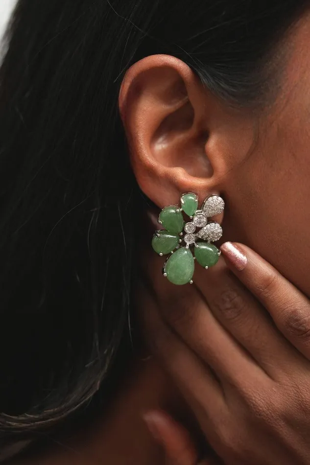 Gemstar Minty Diamond Earrings GemZ Collection Attrangi Earrings